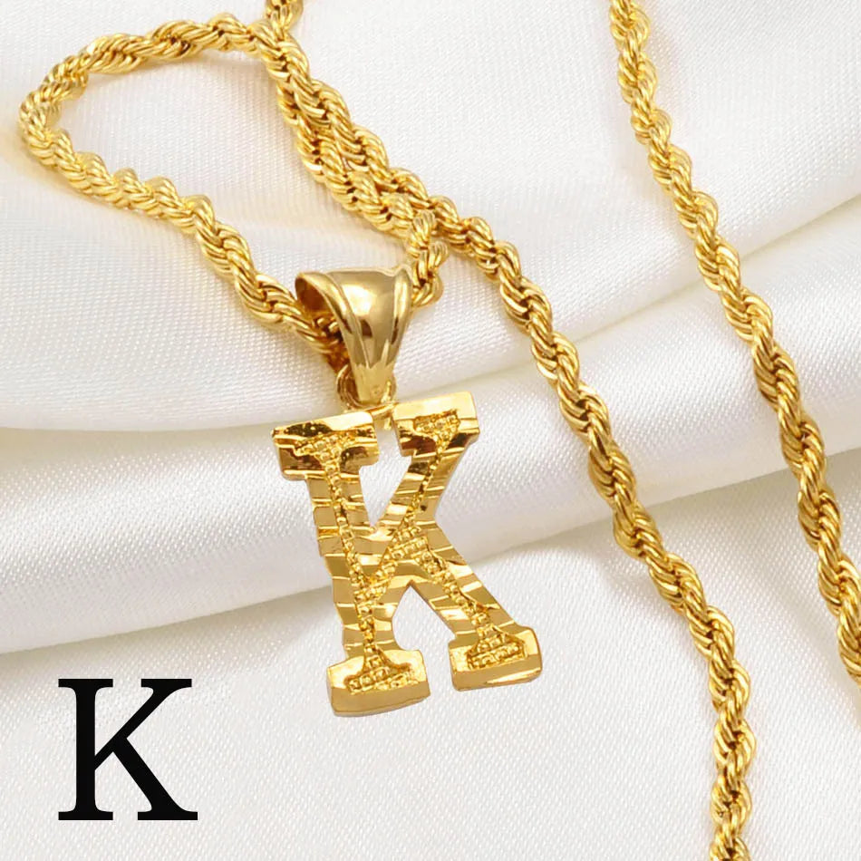 Gold Plated Initial Letter Necklace