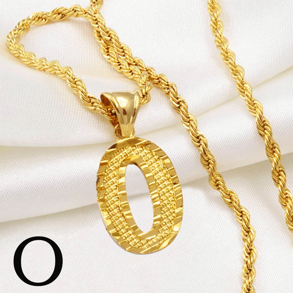 Gold Plated Initial Letter Necklace