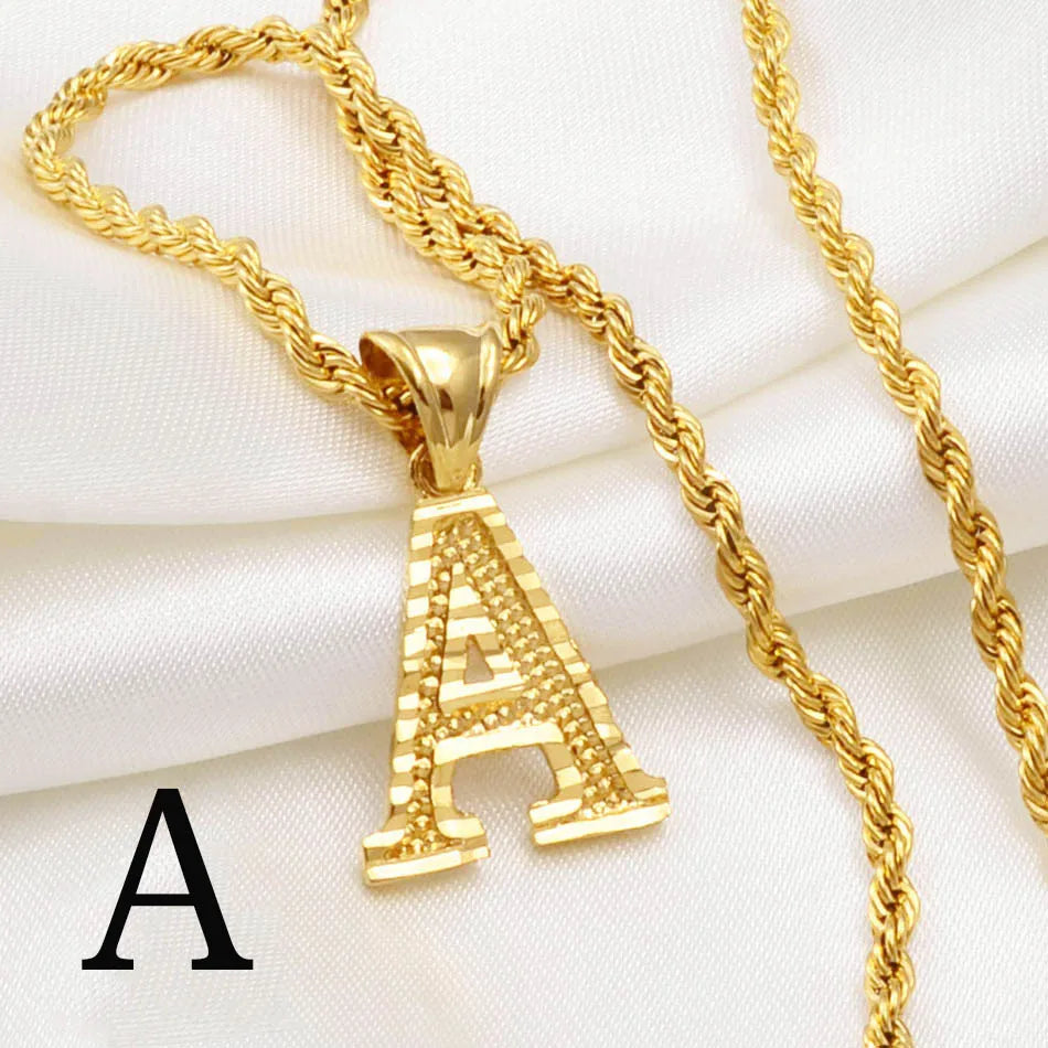Gold Plated Initial Letter Necklace
