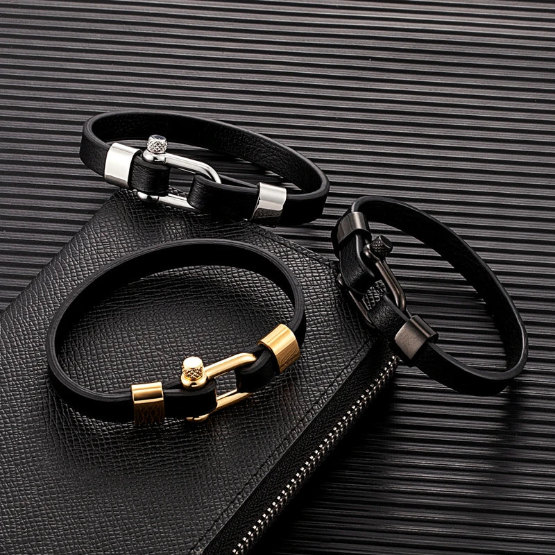 Men's Woven Leather Bracelet | Luxury Cuff