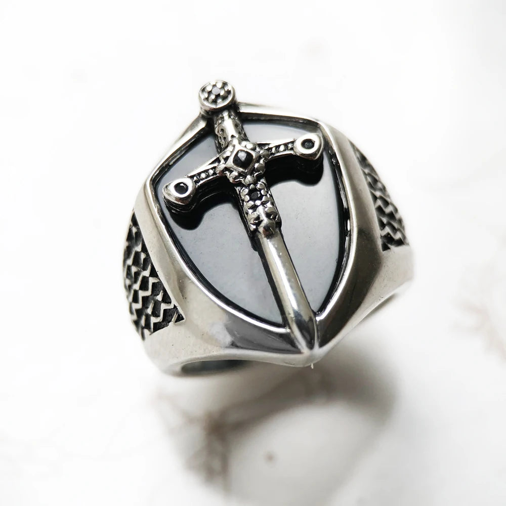 Sterling Silver Signet Sword Ring