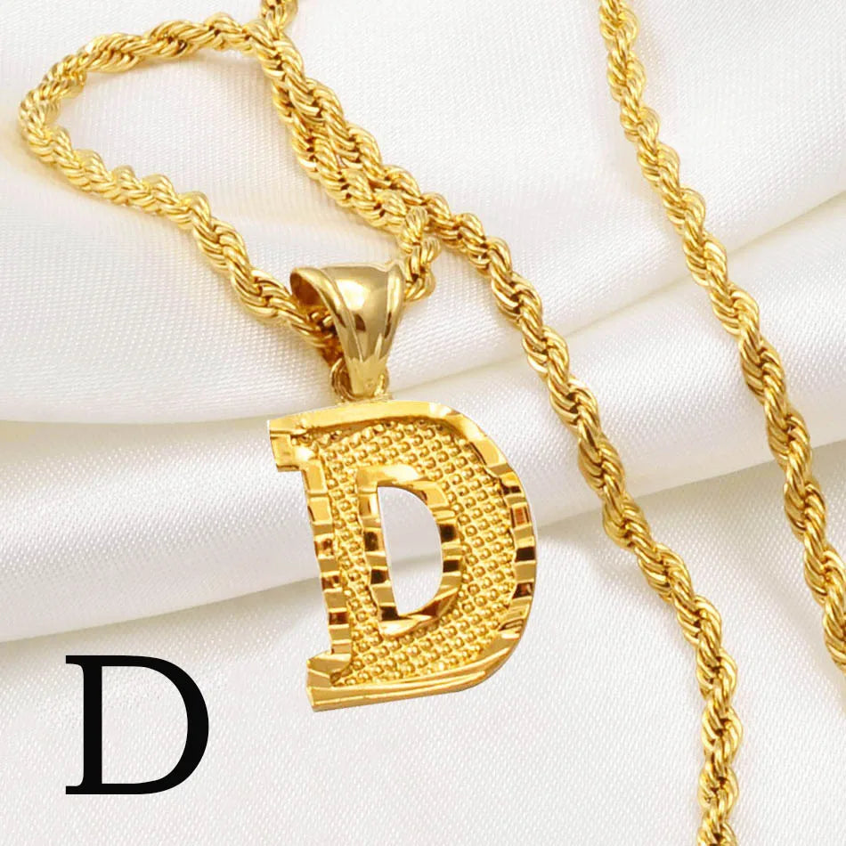 Gold Plated Initial Letter Necklace