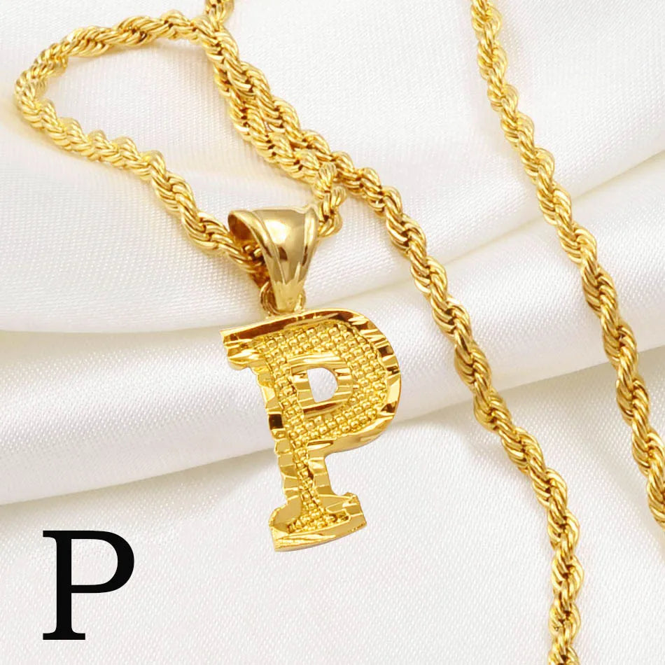 Gold Plated Initial Letter Necklace