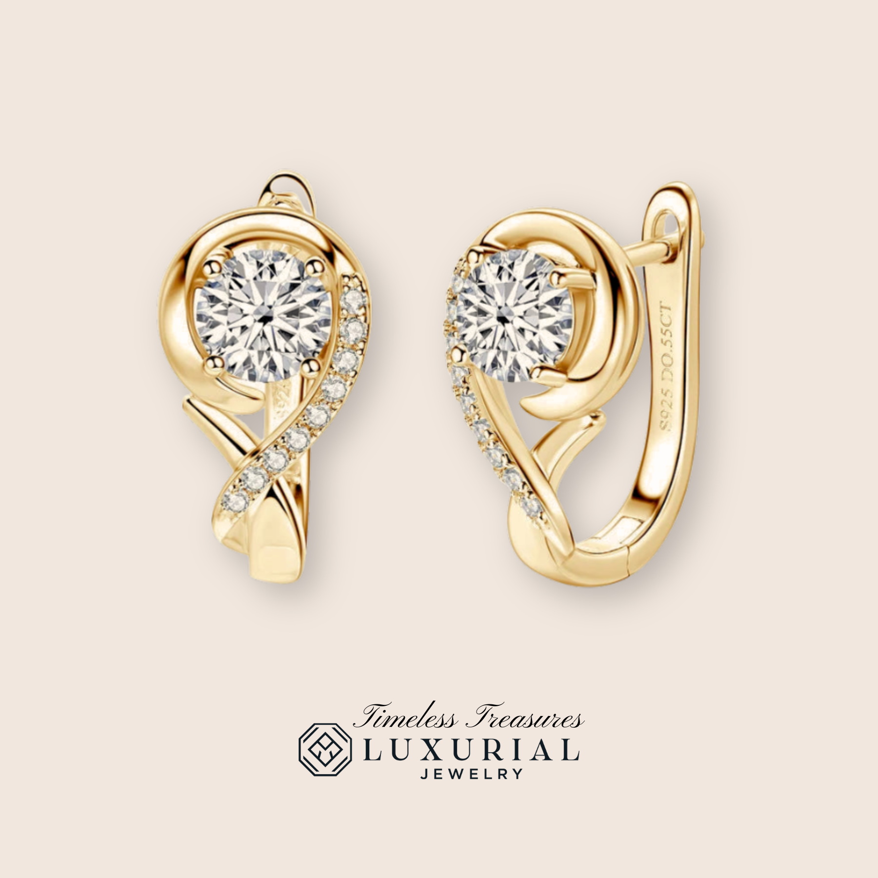 Infinity 0.5 CT Moissanite HoopEarrings