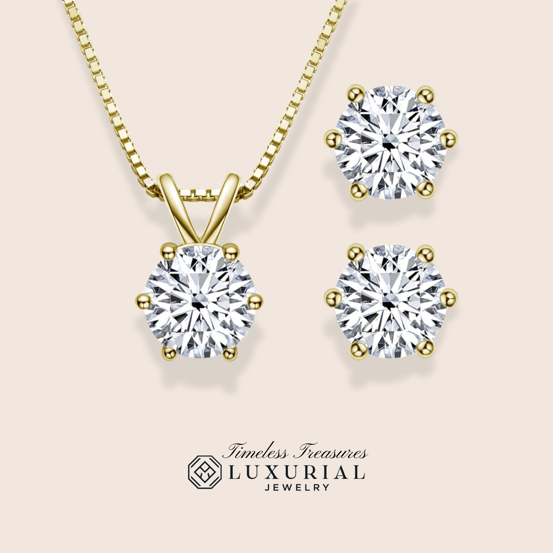 Celestial Dream Duo Moissanite Pendant Necklace & Earrings