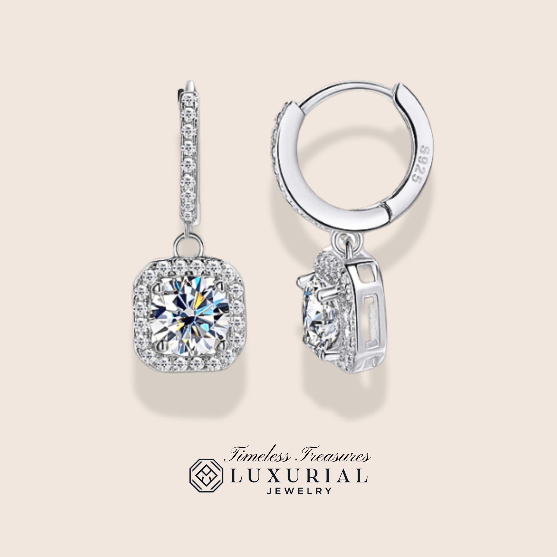 Moissanite 925 Sterling SilverEarrings