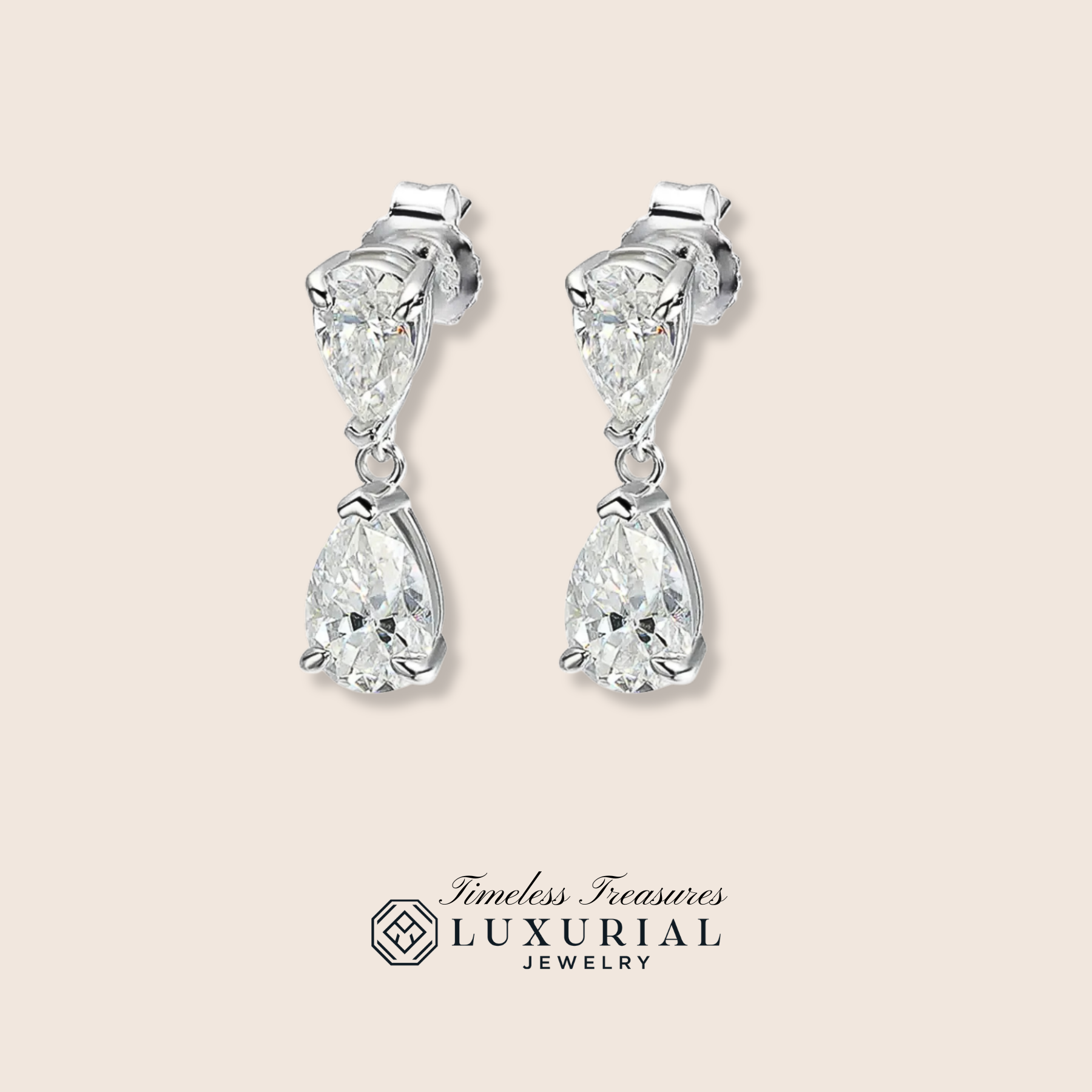 Pear Moissanite Drop Earrings