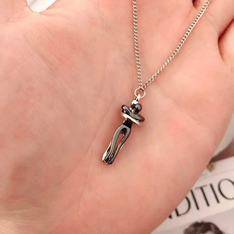 Fashion Hugging Necklace Jewelry Choker Hug Pendant Chain Men Necklaces For Lover Women Couple Men Lady Female Male Gift