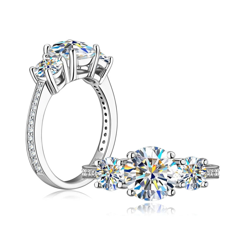 3-Stone Moissanite Wedding Ring for Women