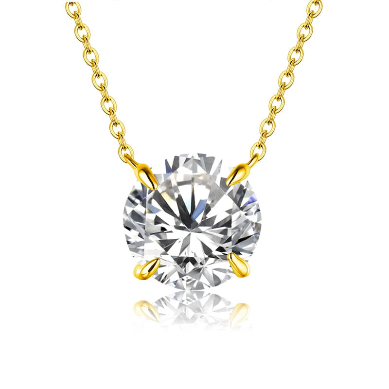 1CT Round Moissanite Pendant Necklace