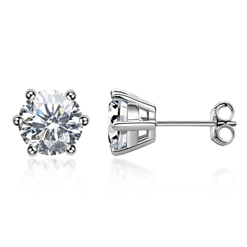 Moissanite 925 Silver Stud Earrings