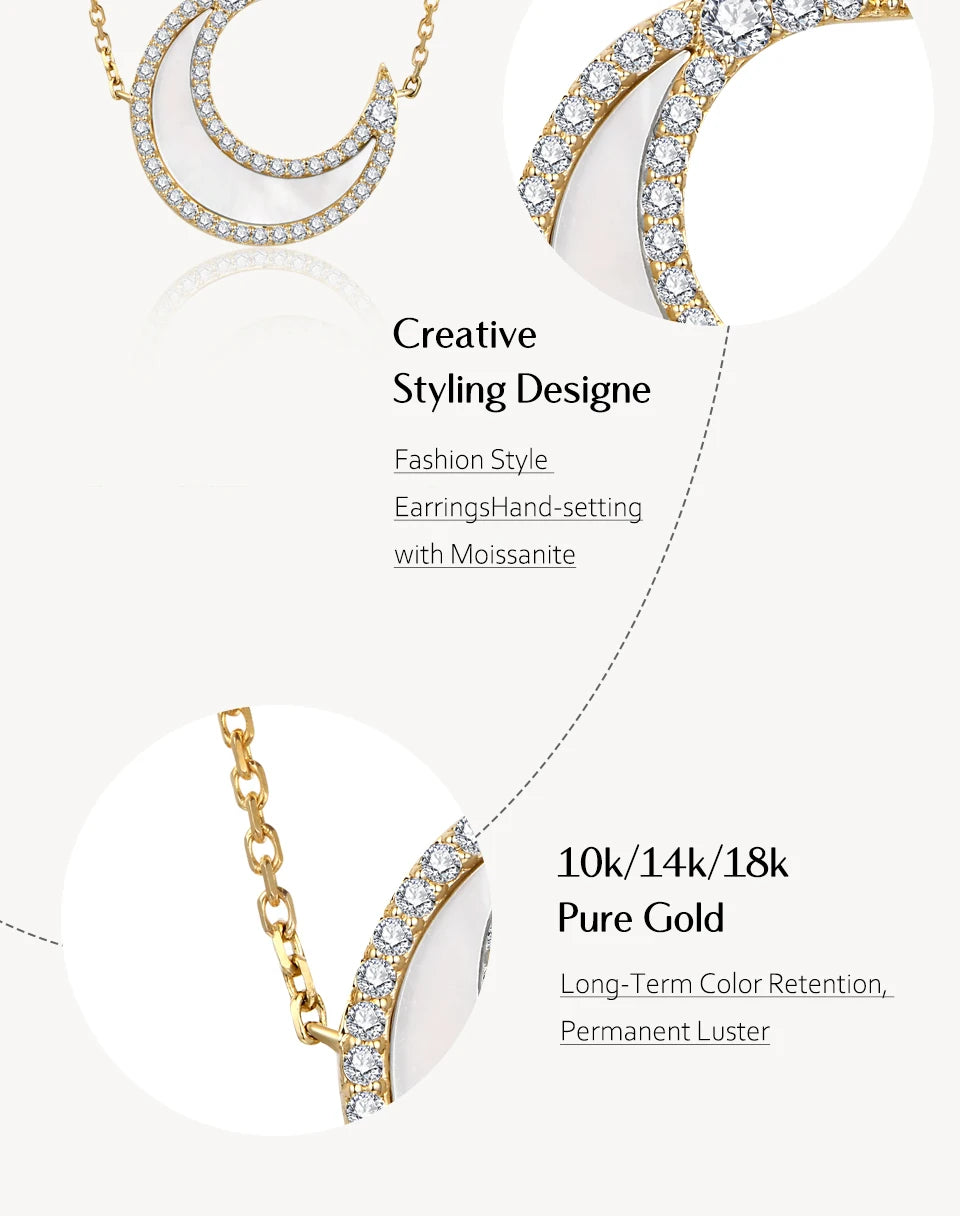 Luxury Moon Moissanite Necklace
