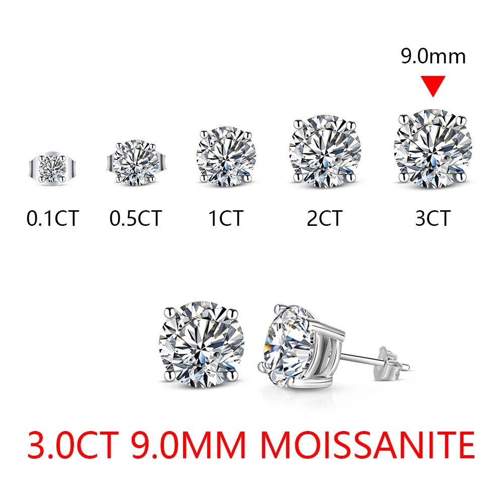 2 CT Moissanite Stud Earrings