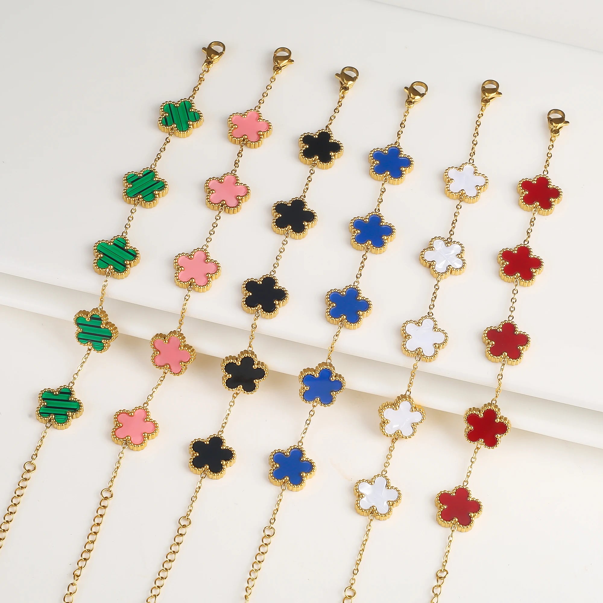 Leaf Flower Jewelry Set Bracelet Necklace Earrings | For Women