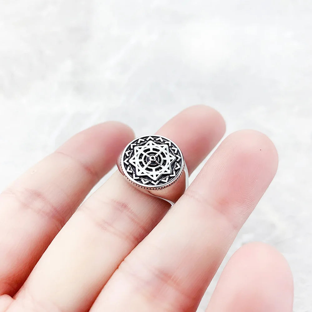Vintage Silver Compass Ring