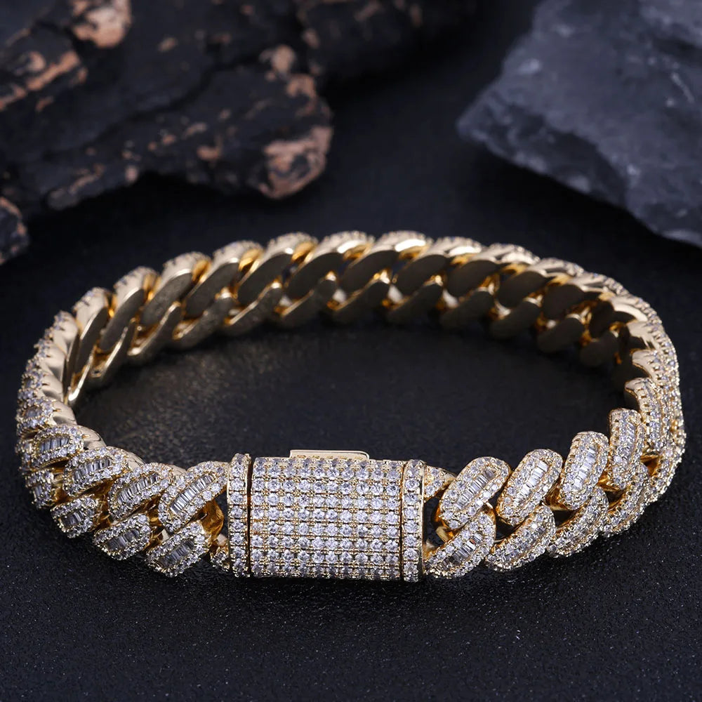 12MM Cuban Link Bling Bracelet