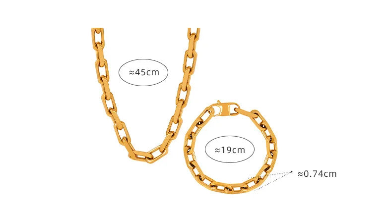 Gold-Plated Luxury Necklace & Bracelet Set