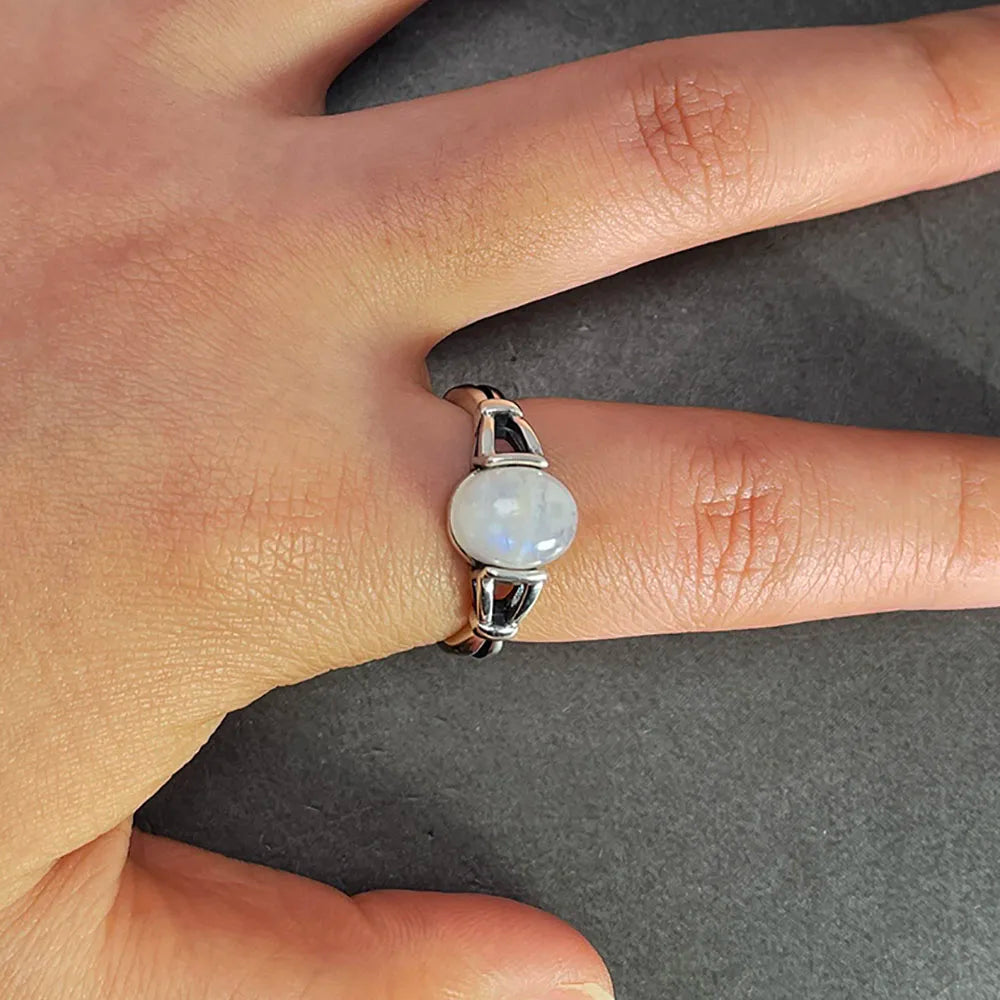 Bella Moonstone Silver Ring