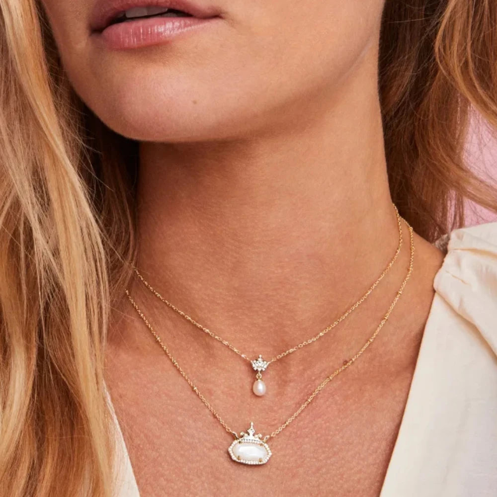 Kendra Scott Princess Crown Gold Short Pendant