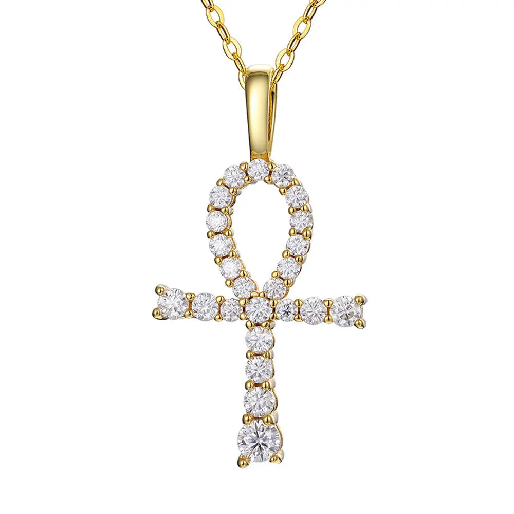 Moissanite Cross Pendant Necklace