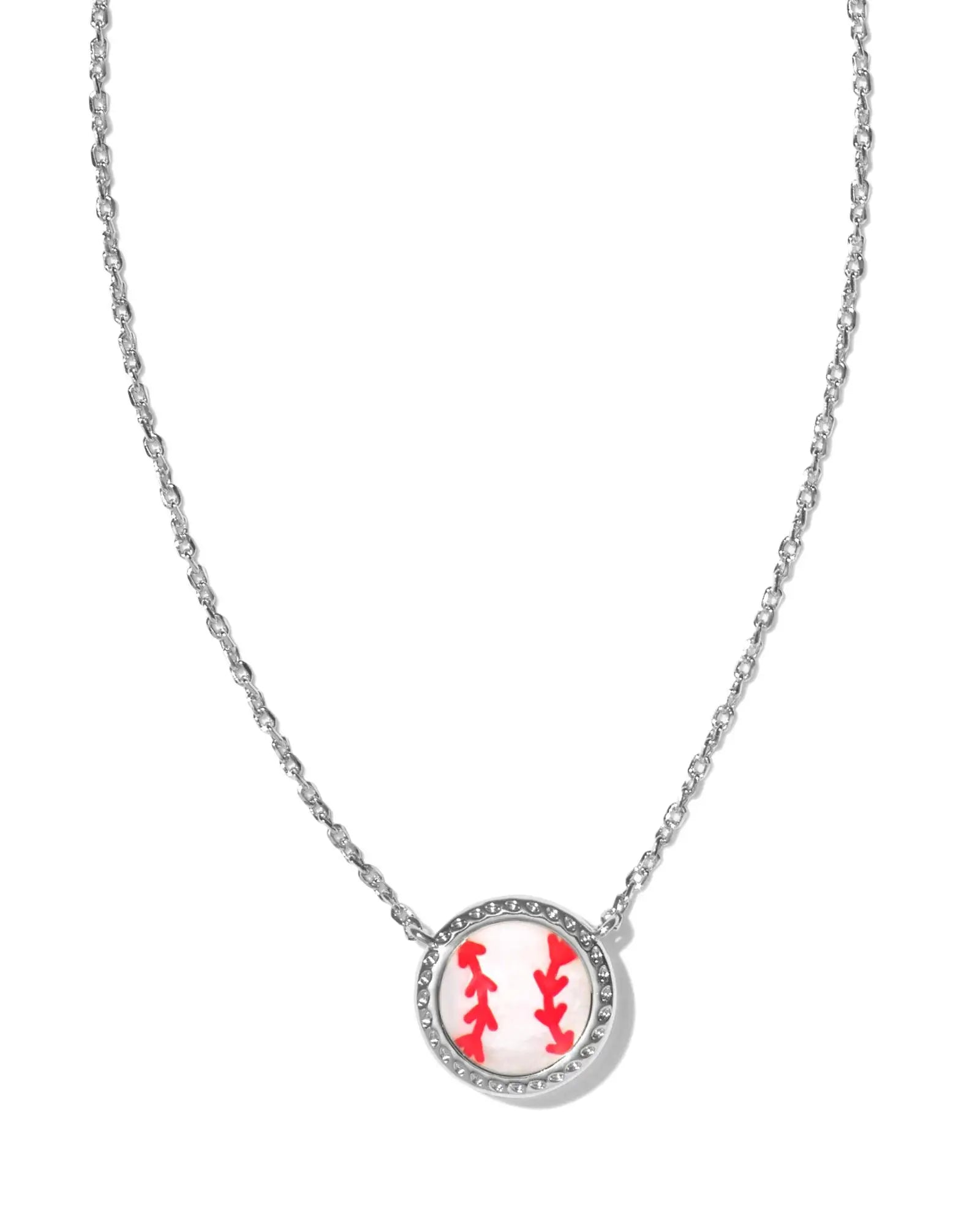 Kendra Scott Ivory Mother-of-Peal Baseball Short Pendant Necklace