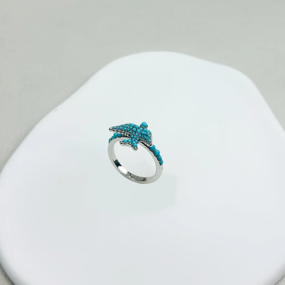 Kendra Scott Blue Melody Bird Cocktail Ring – 14K Gold-Plated Statement Ring