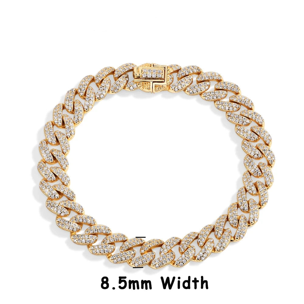 Moissanite Cuba Chain Bracelet Unisex