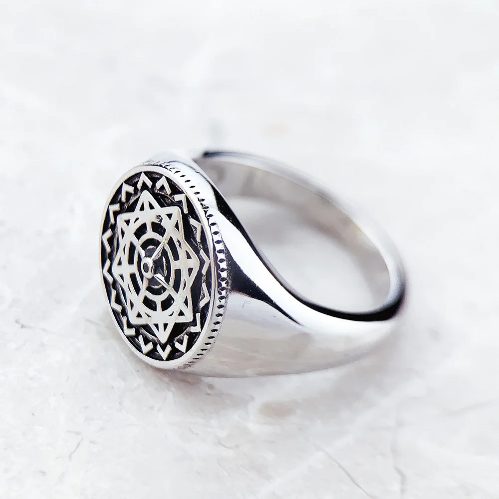 Vintage Silver Compass Ring