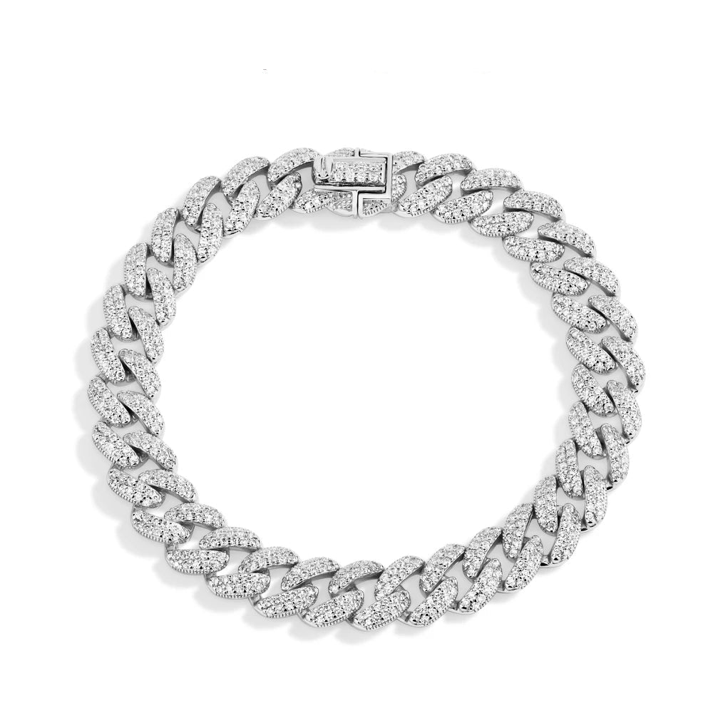 Moissanite Cuba Chain Bracelet Unisex