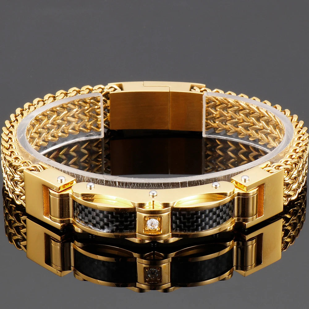 Goma Luxury Men's Gold Color Bracelet