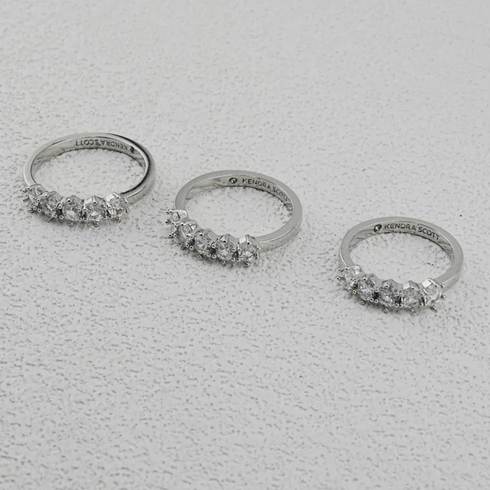 Kendra Scott Cailin Gold Crystal Band Ring in White CZ