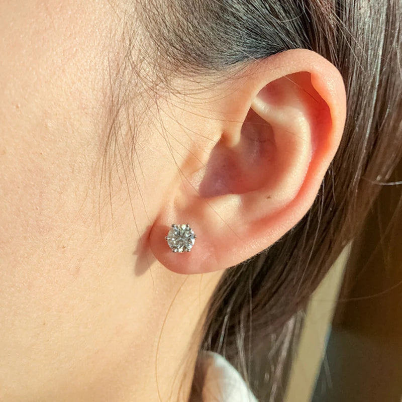 Moissanite 925 Silver Stud Earrings
