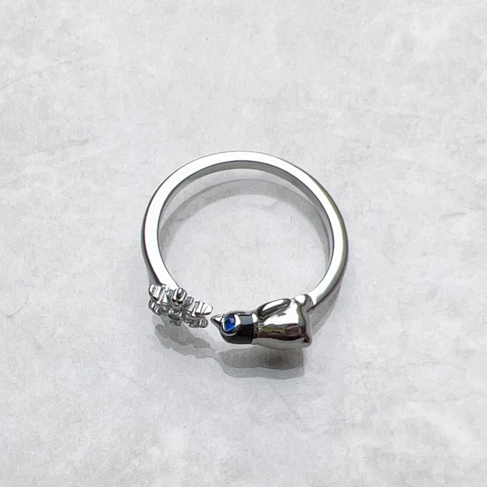 Snowflake Penguin Silver Ring