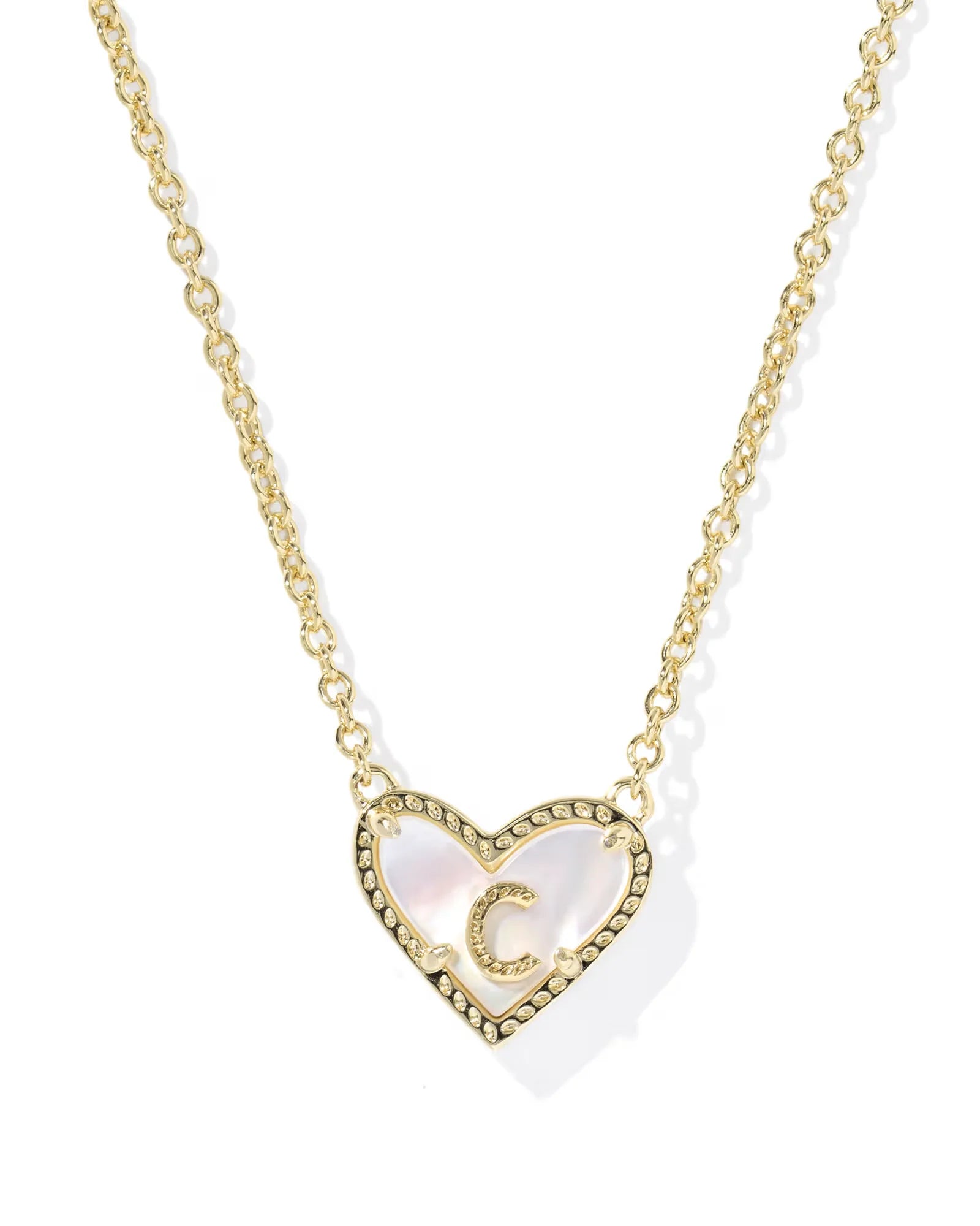 Ari Heart Letter Gold Short Pendant Necklace- Kendra Scott