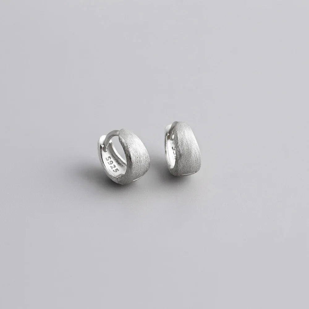 925 Silver Wide Hoop Earrings