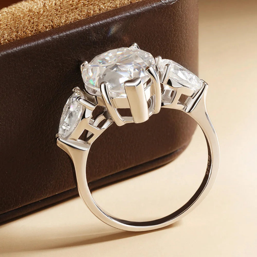 8 Carat Pear Cut Moissanite Ring