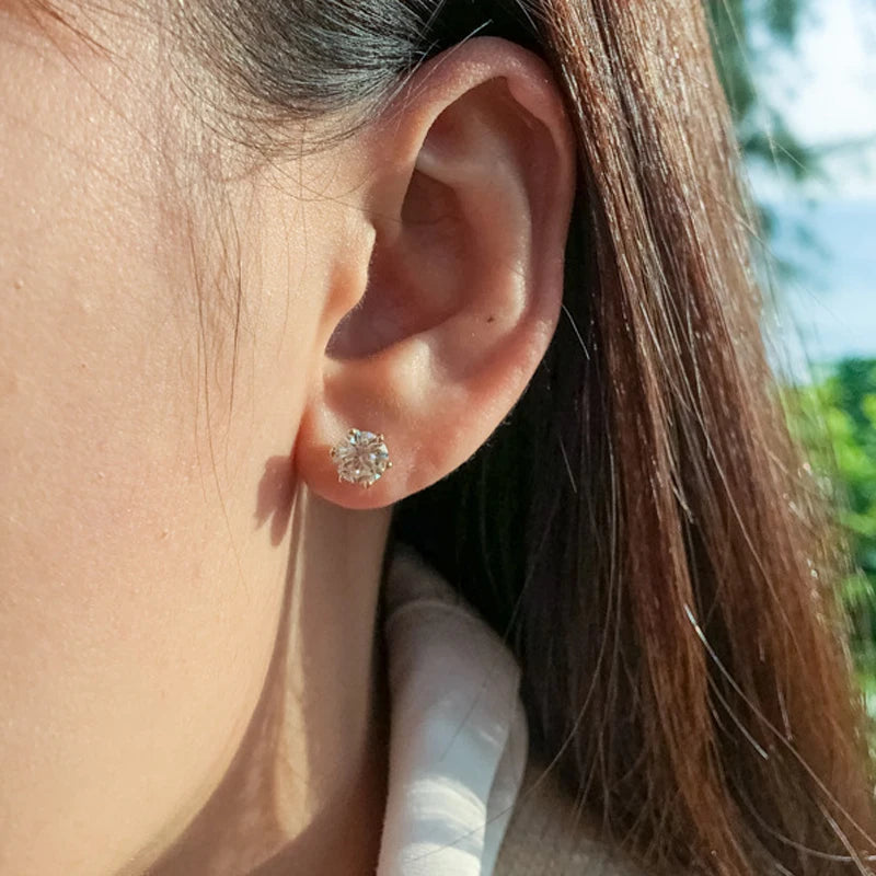 Moissanite 925 Silver Stud Earrings