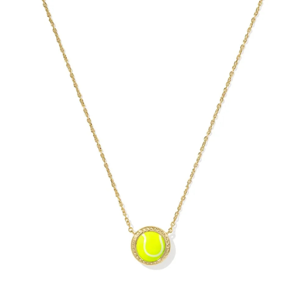 Kendra Scott Tennis Short Pendant Necklace in Chartreuse