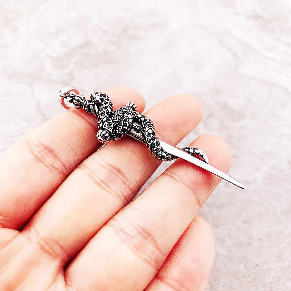 Sterling Sword Pendant Snake
