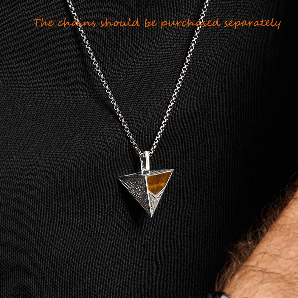 Pyramid Triangle Silver Pendant
