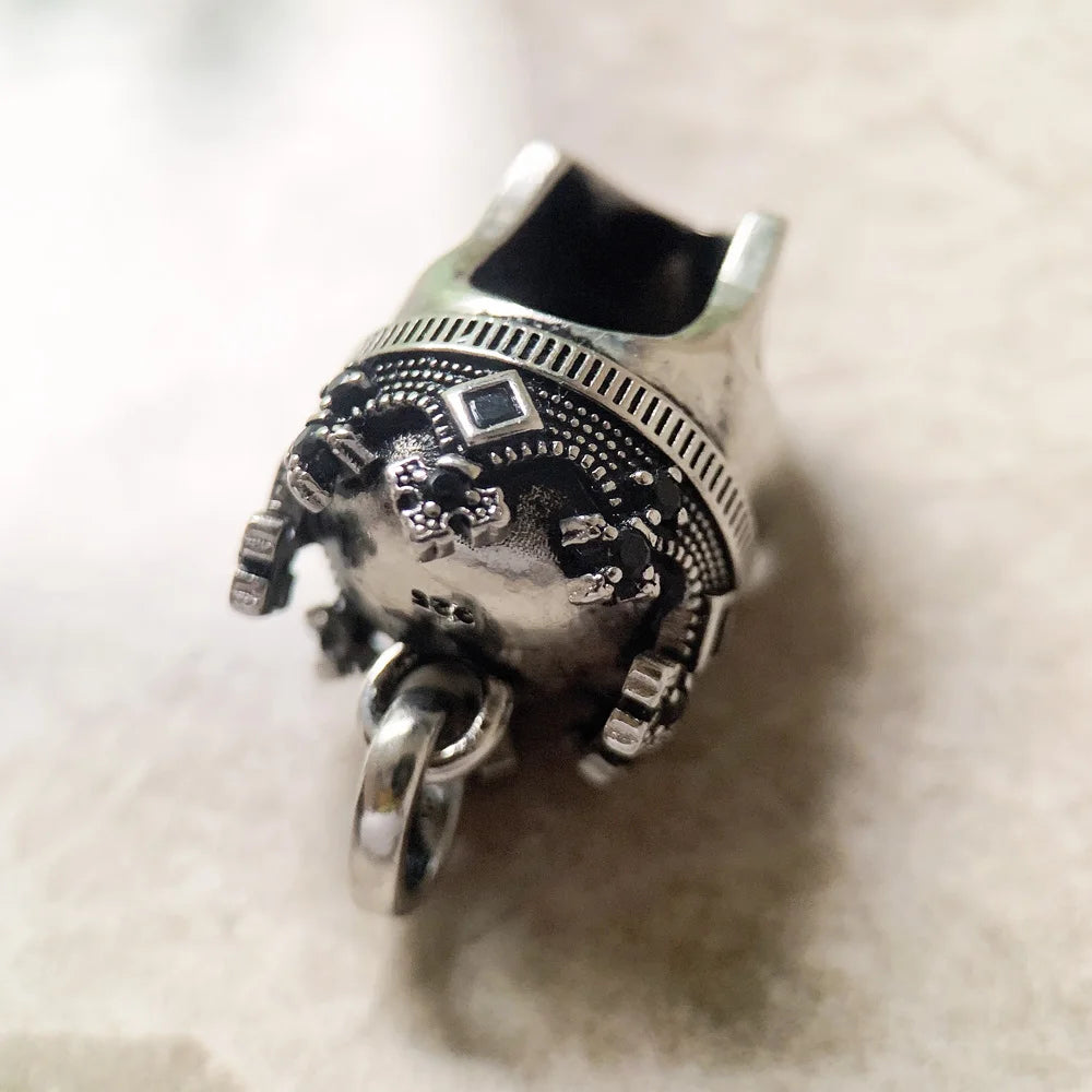 Skull Crown Silver Pendant