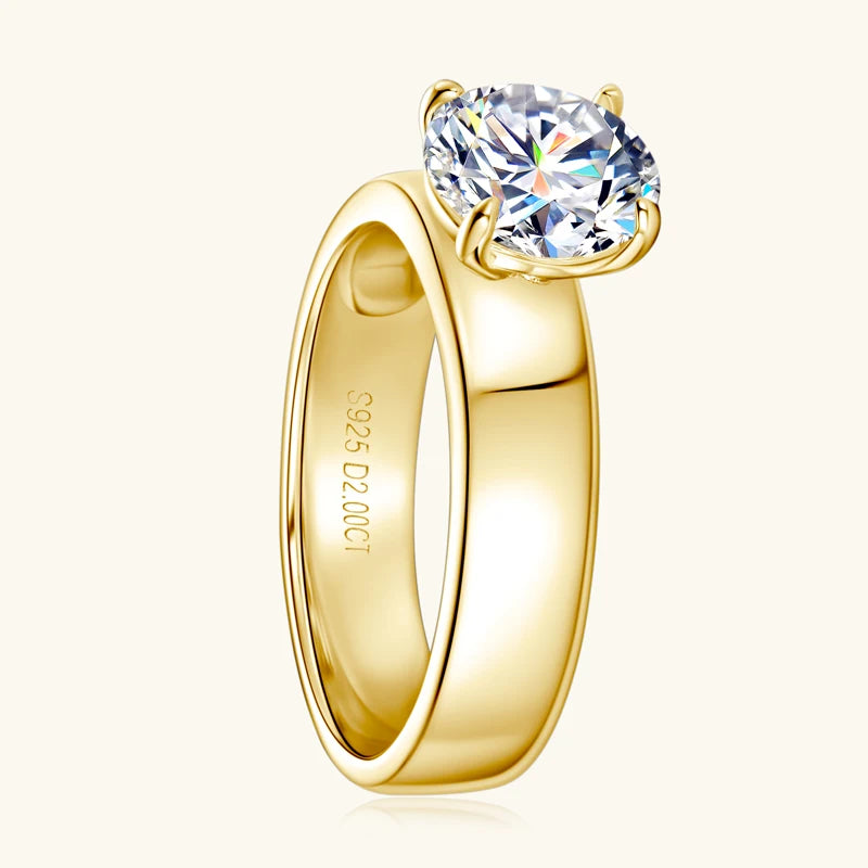 18k Gold Plated Moissanite Wedding Ring