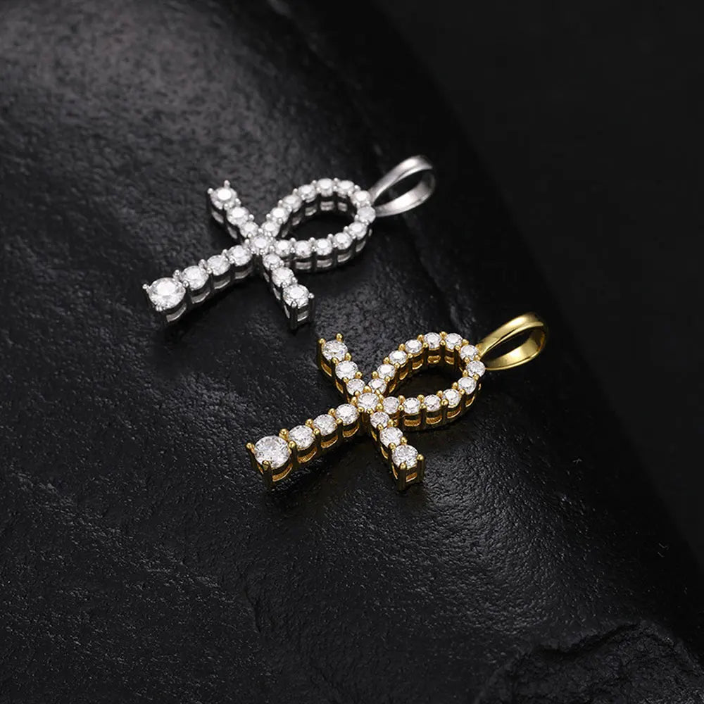 Moissanite Cross Pendant Necklace