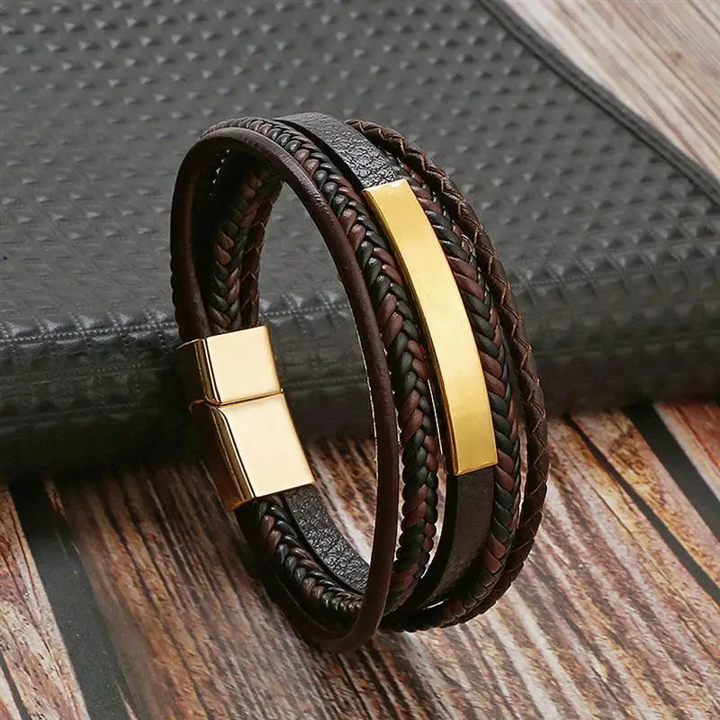 Multi-Layer Leather Bracelet Men