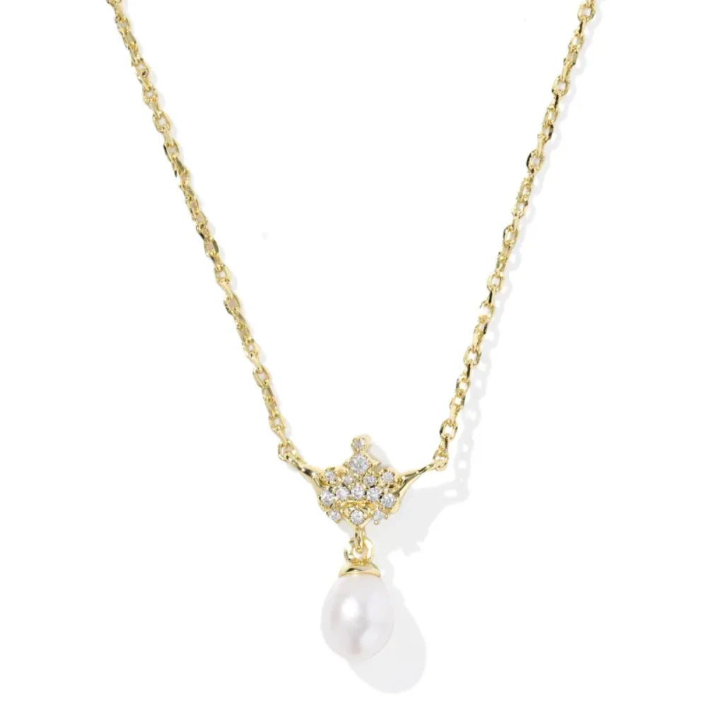Kendra Scott Princess Crown Gold Short Pendant