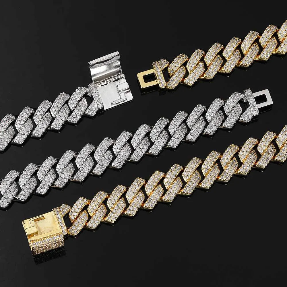 Moissanite Cuban Bracelet & Necklace – 925 Silver