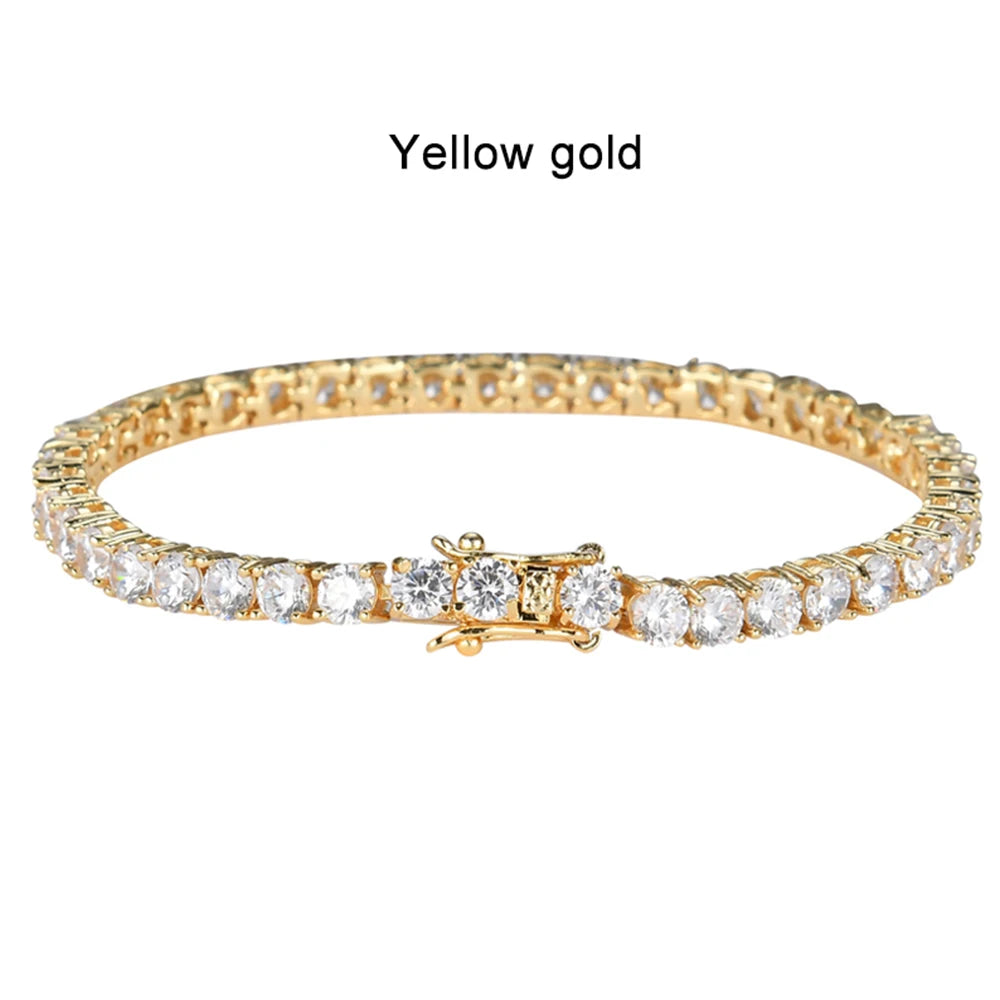 Moissanite Tennis Bracelet D Color VVS1 – 925 Sterling Silver Plated with 18K White Gold, Unisex Waterproof & Fade-Resistant
