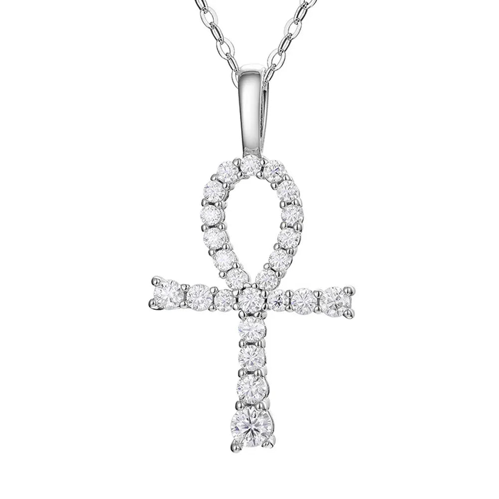 Moissanite Cross Pendant Necklace