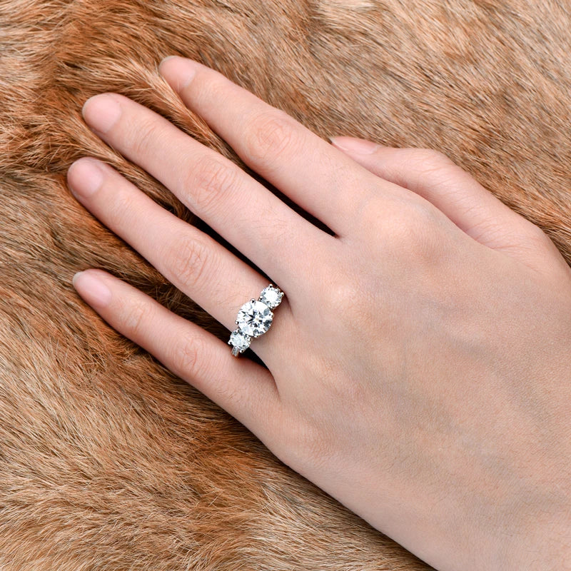 3-Stone Moissanite Wedding Ring for Women