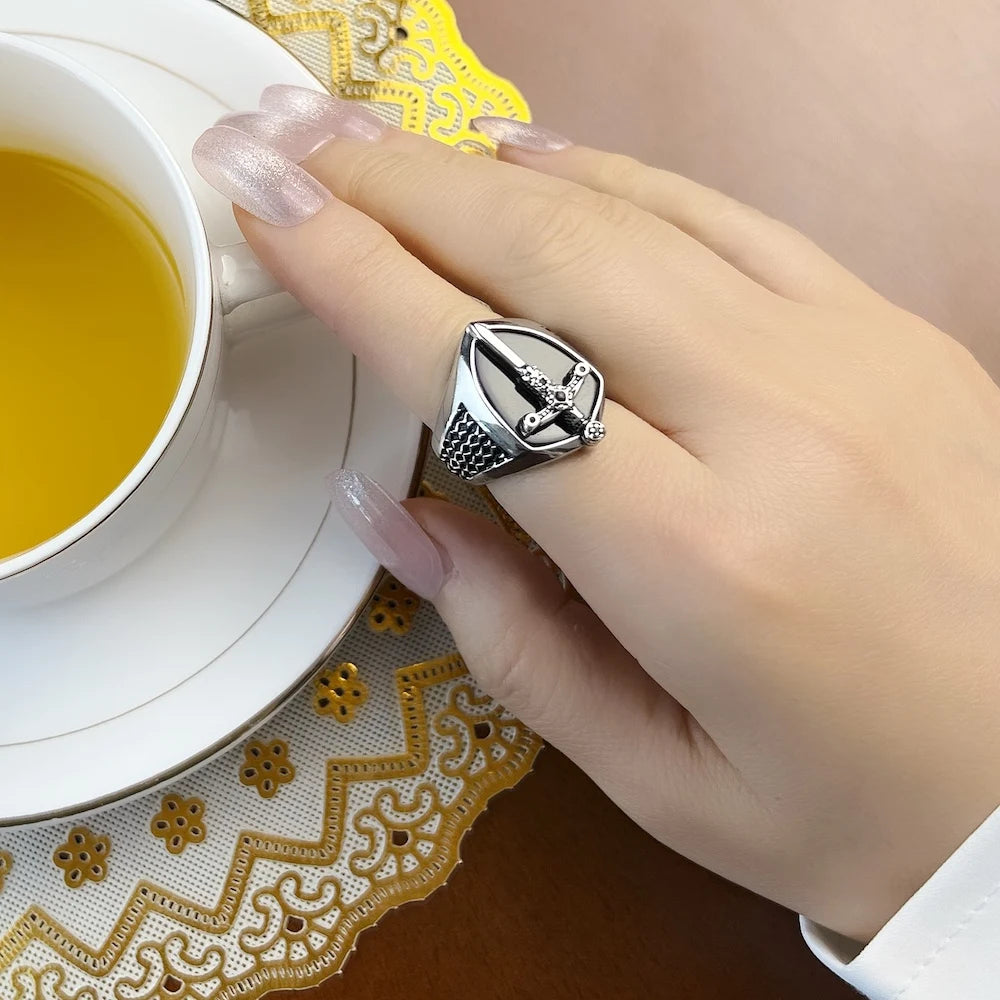 Sterling Silver Signet Sword Ring